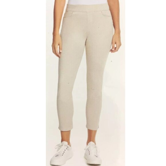 Gloria Vanderbilt Pull On Crop Pants Ivory Stonewood Mid-Rise 12 NWT - Picture 1 of 2